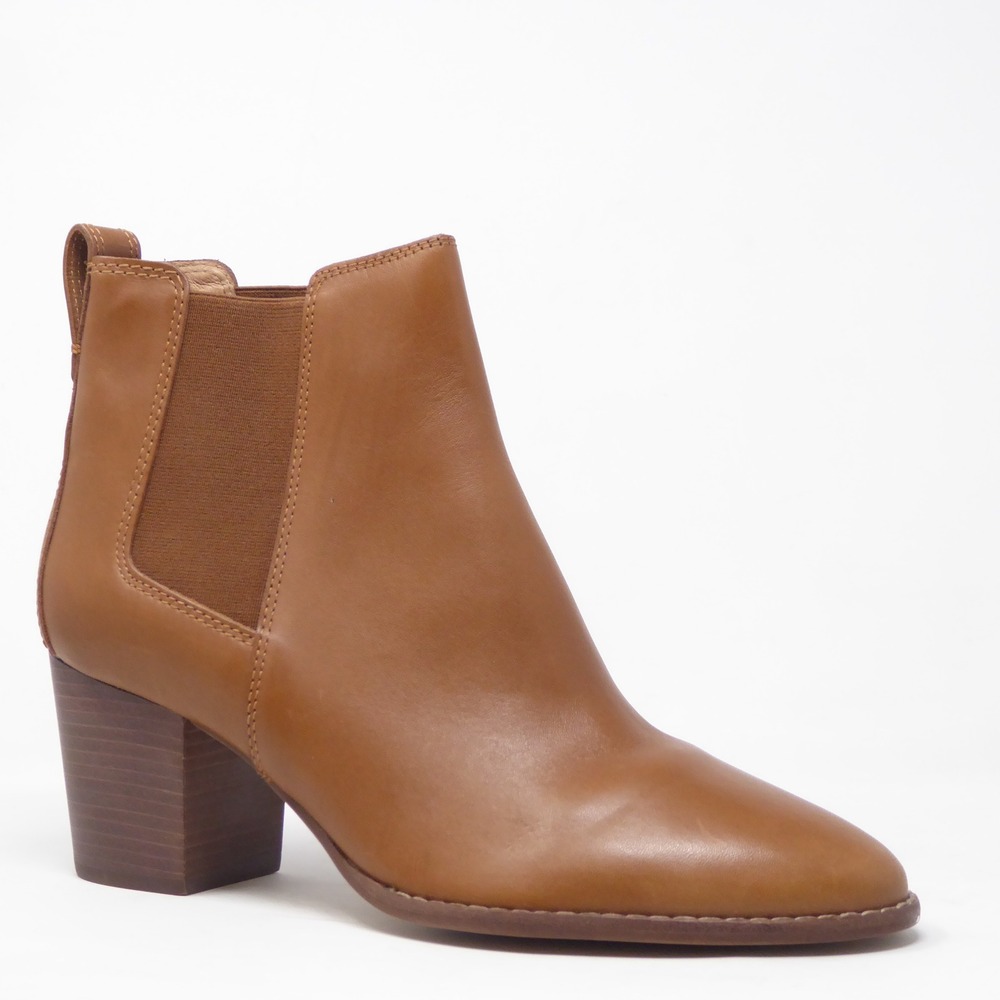 NEW Madewell Womens Regan Chelsea Boots Tan Brown Leather Block Heel Size 10 - Picture 2 of 9
